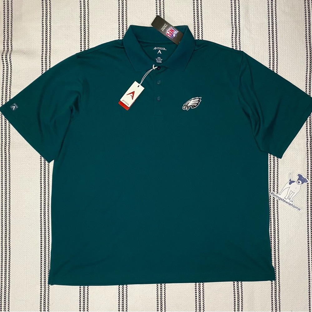 NEW Philadelphia Eagles Antigua Legacy Pique Polo-Midnight Green XXL